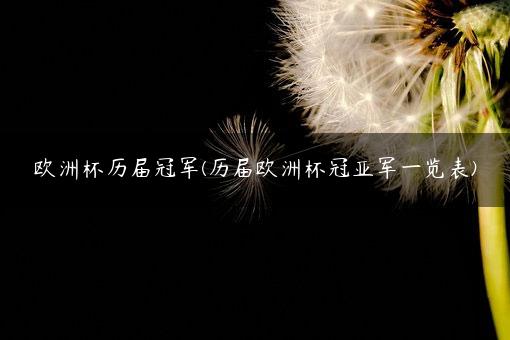 欧洲杯历届冠军(历届欧洲杯冠亚军一览表)